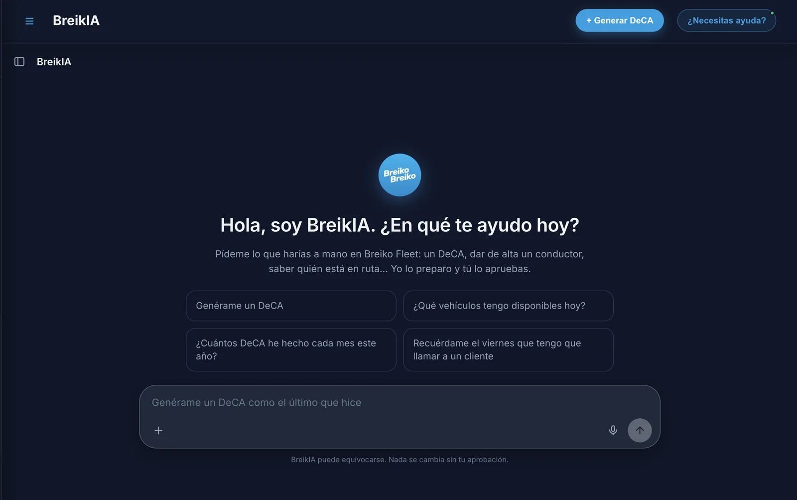 BreikIA, el asistente de Breiko Fleet